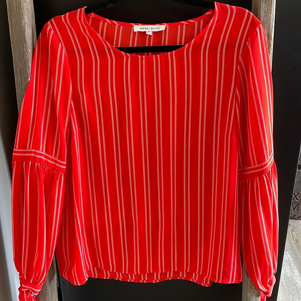 Orange/red long sleeve dress shirt